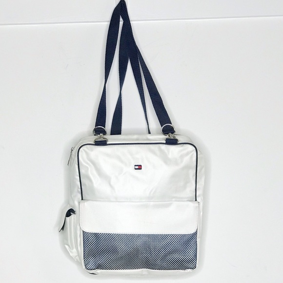 Tommy Hilfiger Handbags - Unisex Tommy Hilfiger Box Logo White Backpack